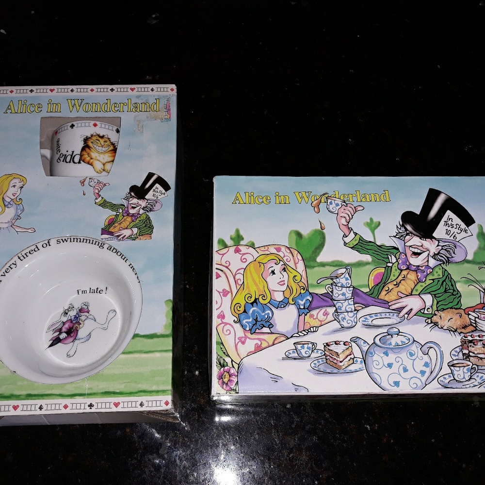 2 collectible Alice in Wonderland Tea Set